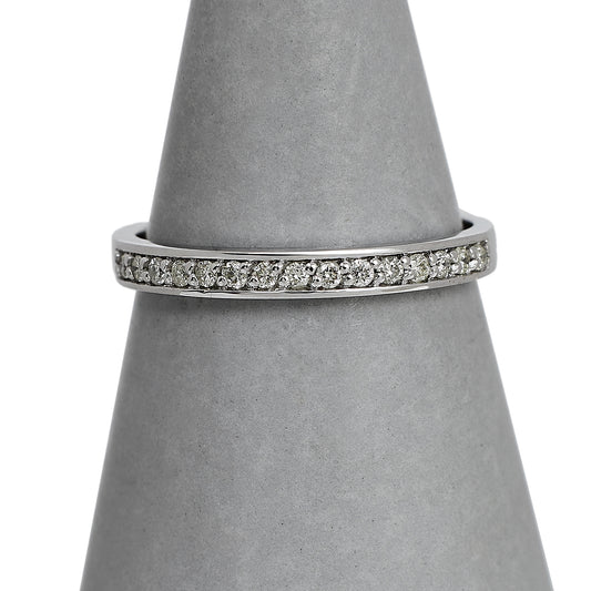 Pre-Owned 9ct White Gold & Diamond Half Eternity Ring Size O