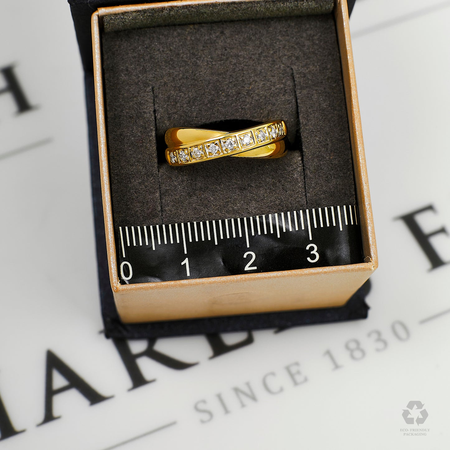 Pre-Owned 9ct Gold Diamond Crossover Ring Size L.5