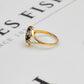 Pre-Owned 9ct Gold Sapphire & CZ Swirl Ring Size O.5