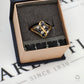 Pre-Owned 9ct Gold Sapphire & CZ Swirl Ring Size O.5