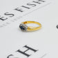 Pre-Owned 9ct Gold 3 Sapphire & Diamond Cluster Ring Size O
