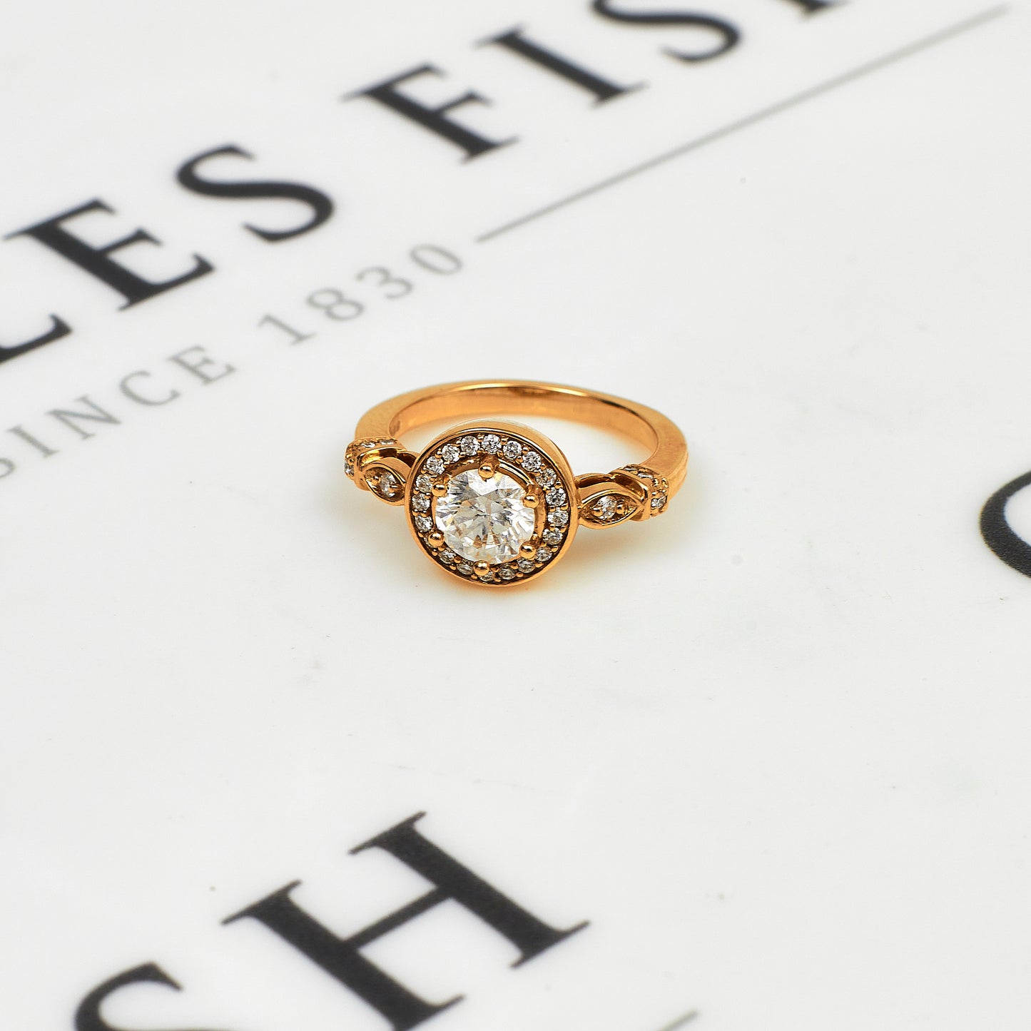 Pre-Owned 9ct Gold Diamond Cluster Ring & Diamond Shoulders