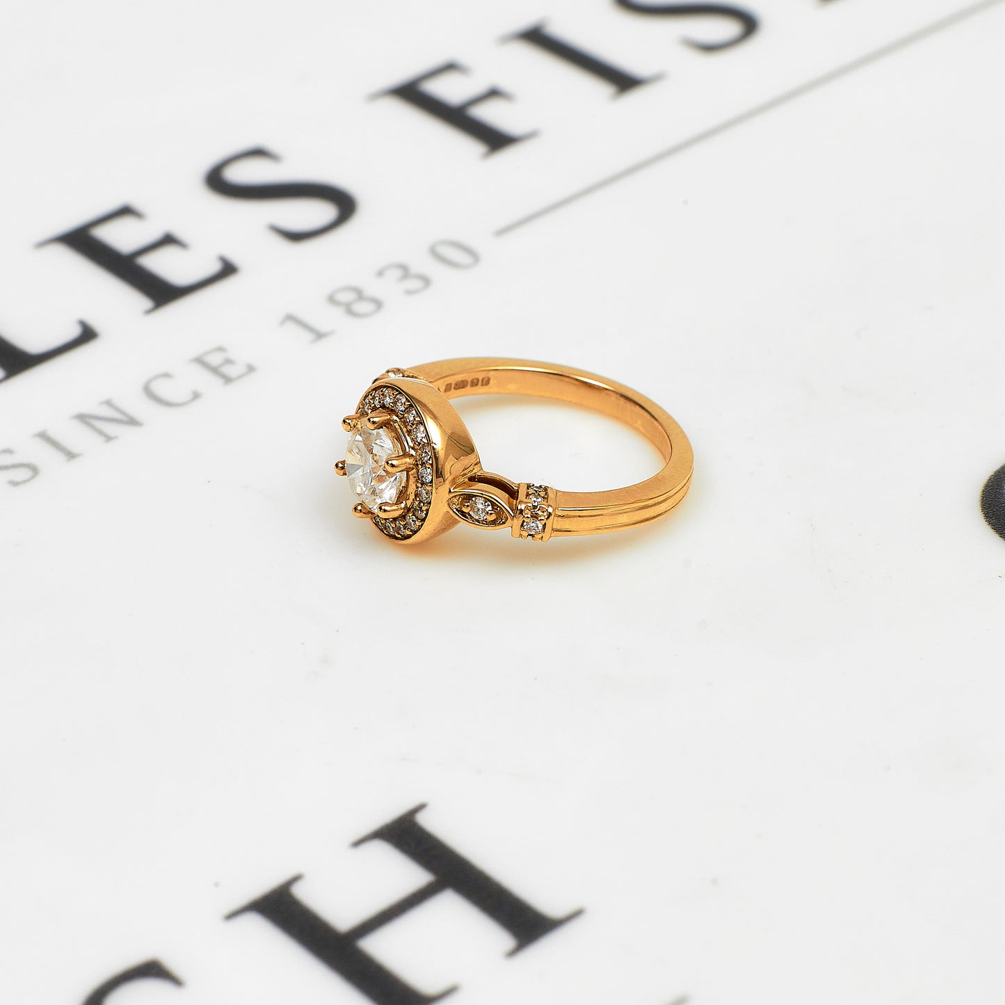 Pre-Owned 9ct Gold Diamond Cluster Ring & Diamond Shoulders