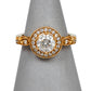 Pre-Owned 9ct Gold Diamond Cluster Ring & Diamond Shoulders