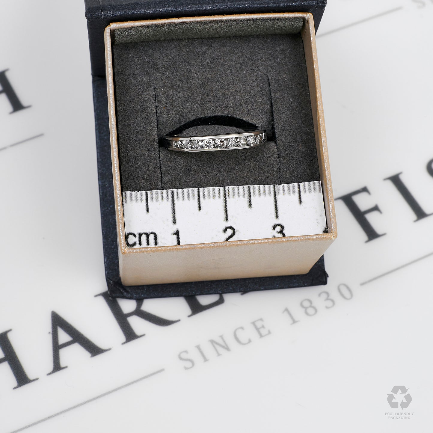 Pre-Owned 9ct White Gold Diamond Half Eternity Ring Size O