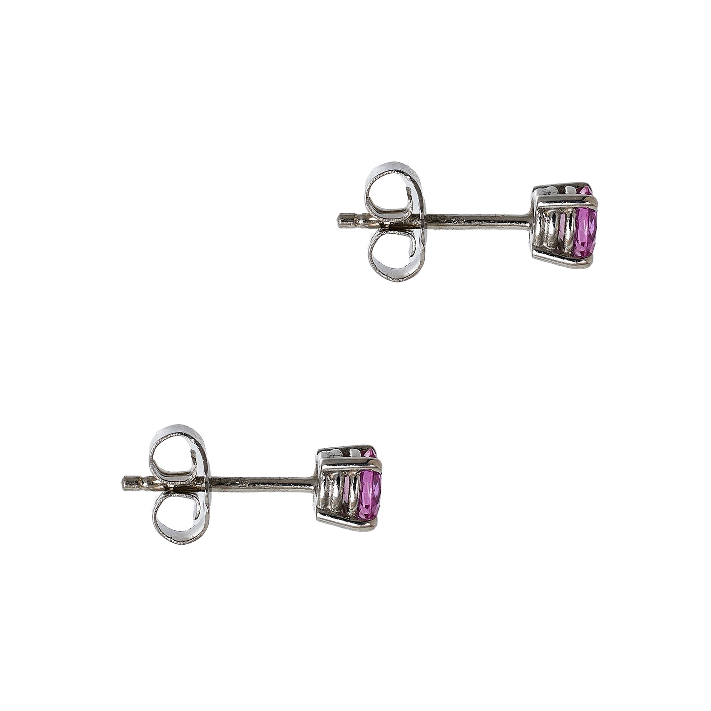 Pre-Owned Platinum Pink Sapphire Stud Earrings