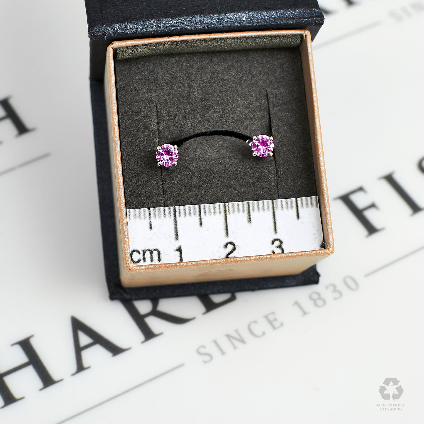 Pre-Owned Platinum Pink Sapphire Stud Earrings