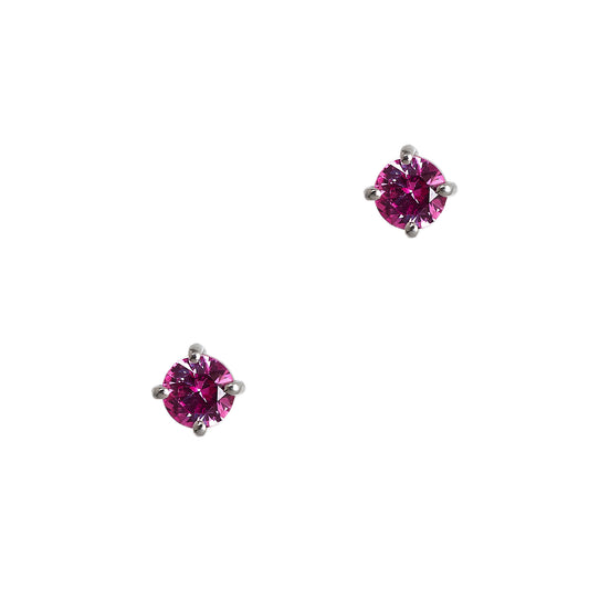 Pre-Owned Platinum Pink Sapphire Stud Earrings
