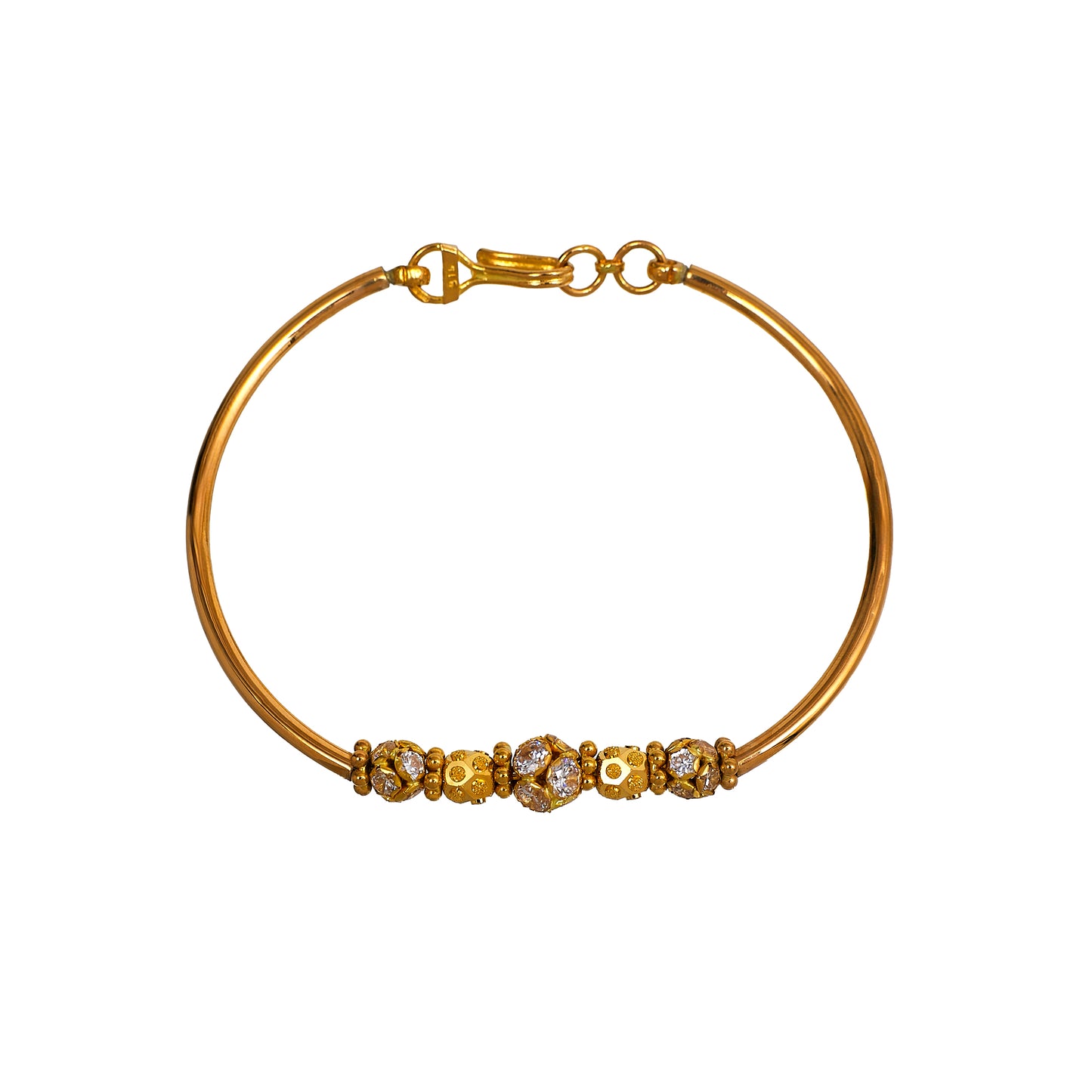 Pre-Owned 22ct Gold Childs CZ Bead Bangle