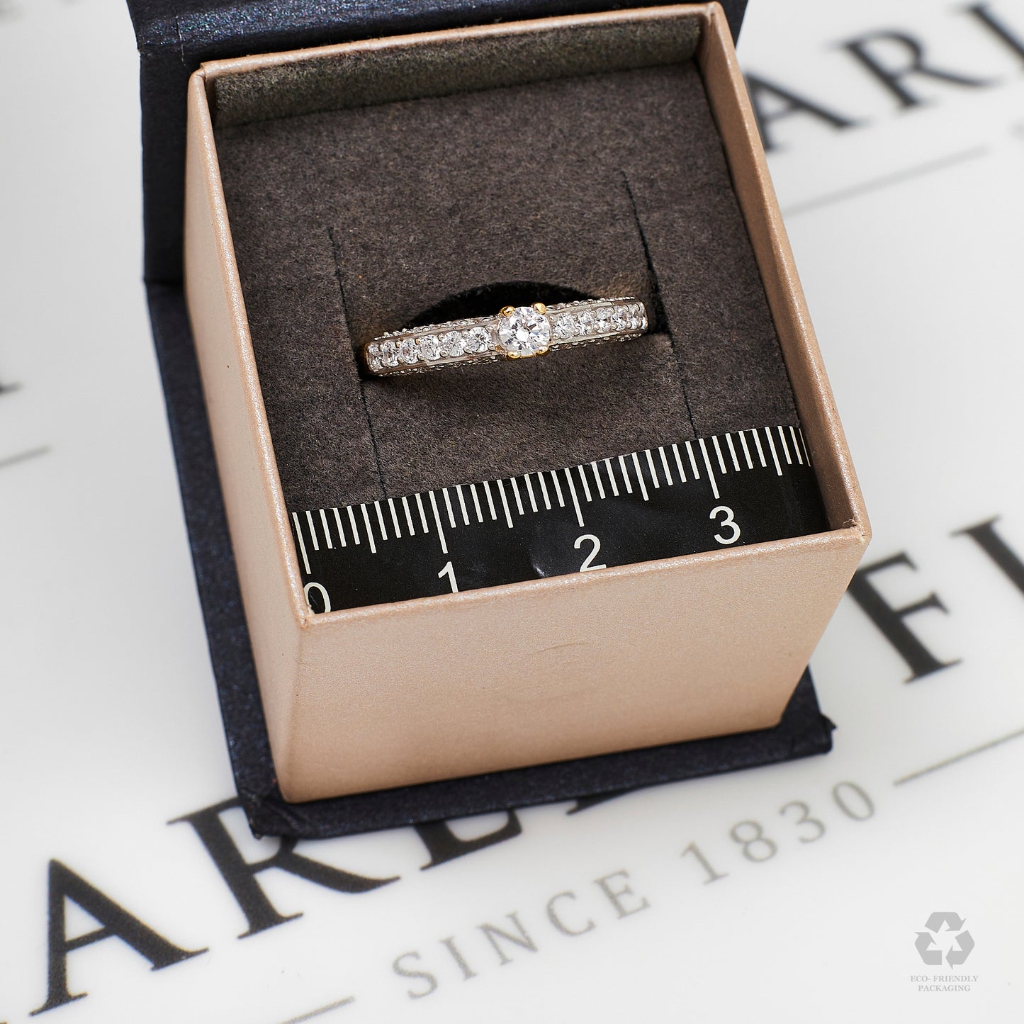 Pre-Owned 22ct Gold CZ Ring & CZ Sides Size N