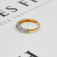 Pre-Owned 22ct Gold 3 Row CZ Band Ring Size M.5
