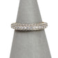 Pre-Owned 22ct Gold 3 Row CZ Band Ring Size M.5