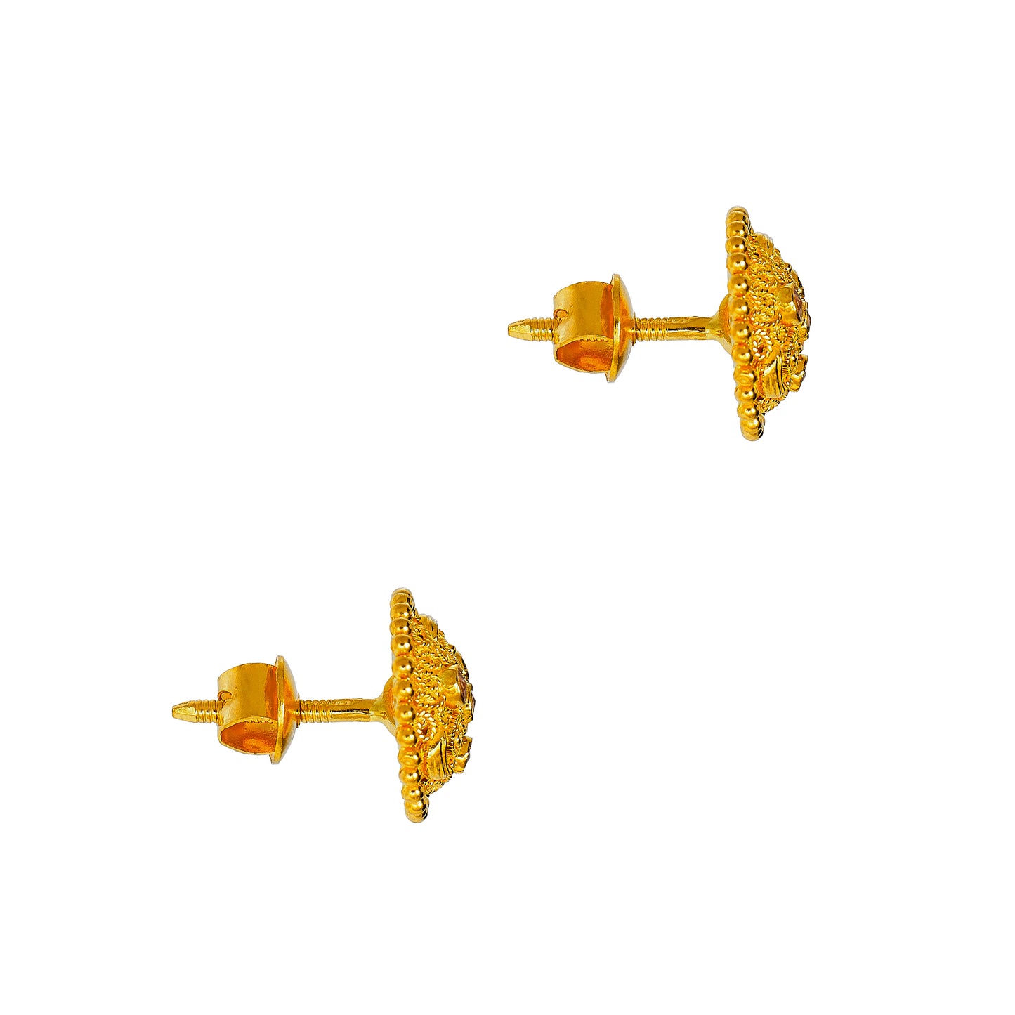 Pre-Owned 22ct Gold 4 CZ Round Stud Earrings