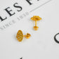 Pre-Owned 22ct Gold 4 CZ Round Stud Earrings