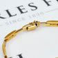 Pre-Owned 9ct Gold 2 Tone Rectangle Link Bracelet