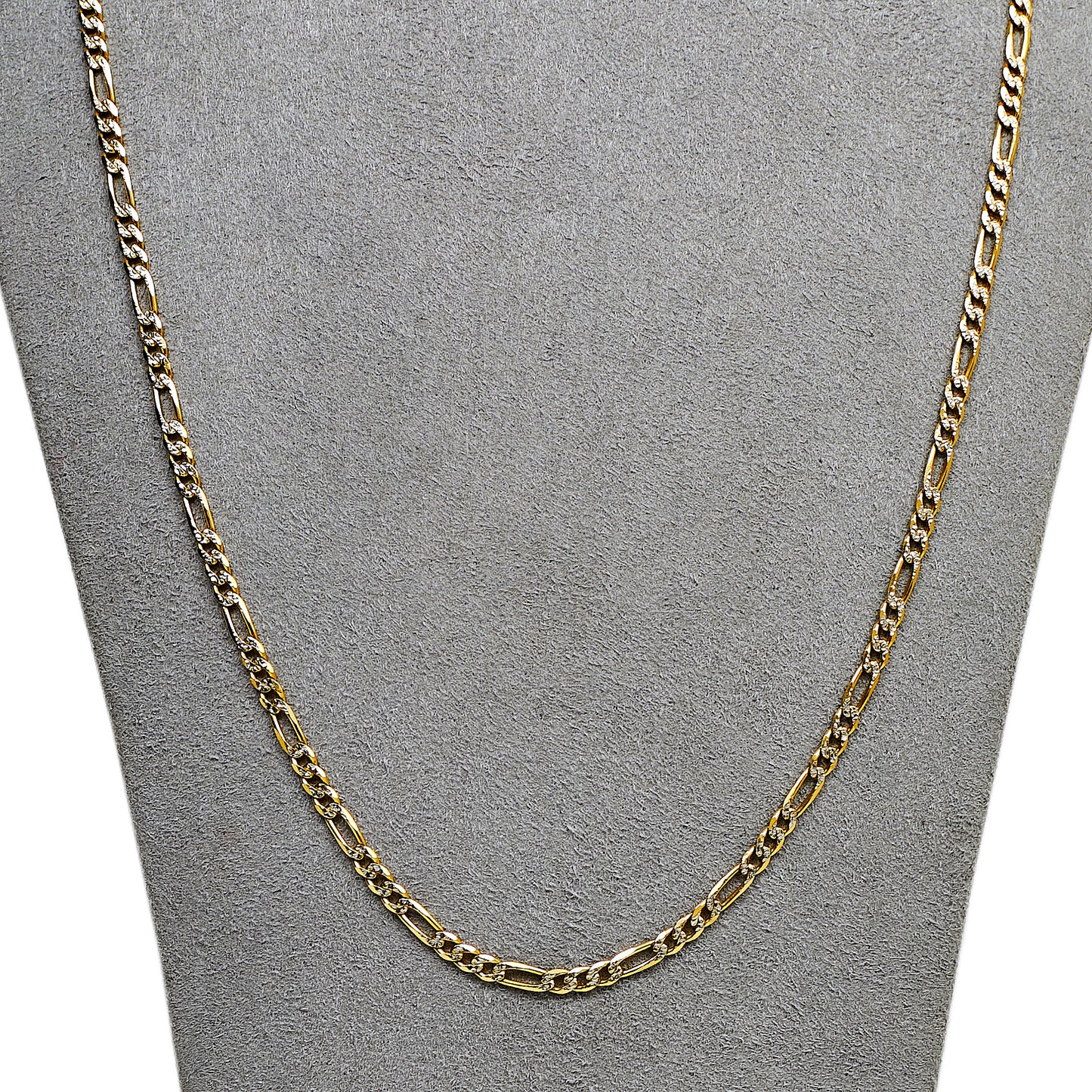 Pre-Owned 9ct Gold 2 Tone Figaro Chain Necklace 24 Inch