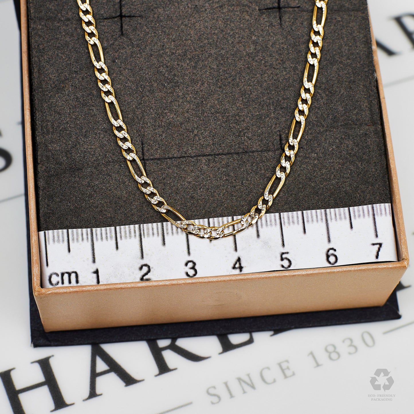 Pre-Owned 9ct Gold 2 Tone Figaro Chain Necklace 24 Inch