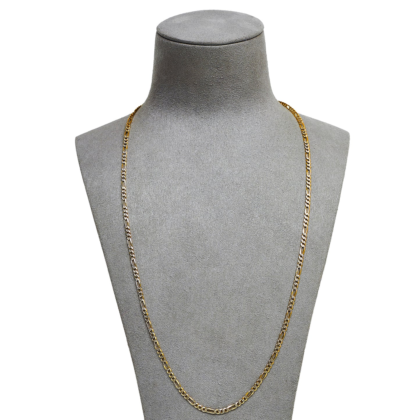 Pre-Owned 9ct Gold 2 Tone Figaro Chain Necklace 24 Inch