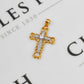 Pre-Owned 9ct Gold 2 Tone CZ Cross Pendant