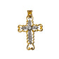 Pre-Owned 9ct Gold 2 Tone CZ Cross Pendant