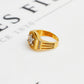 Pre-Owned 14ct Gold 2 Tone Helm Signet Pinky Ring Size F