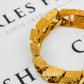 Pre-Owned 9ct Gold Polished & Barked Curb Bracelet 9 Inch