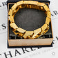 Pre-Owned 9ct Gold Polished & Barked Curb Bracelet 9 Inch