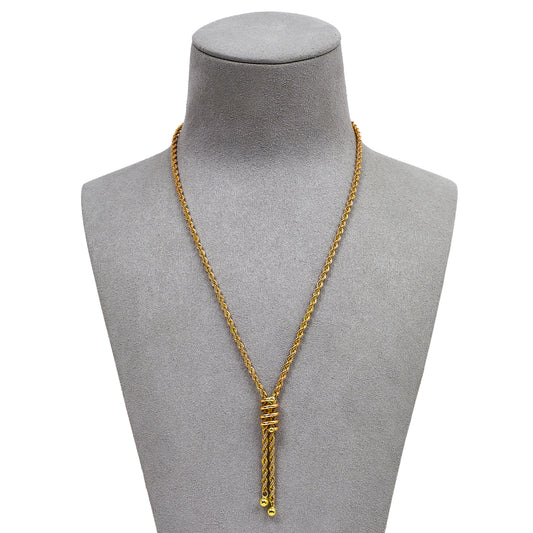 Pre-Owned 9ct Gold Rope Necklace & Tassel 16 Inch