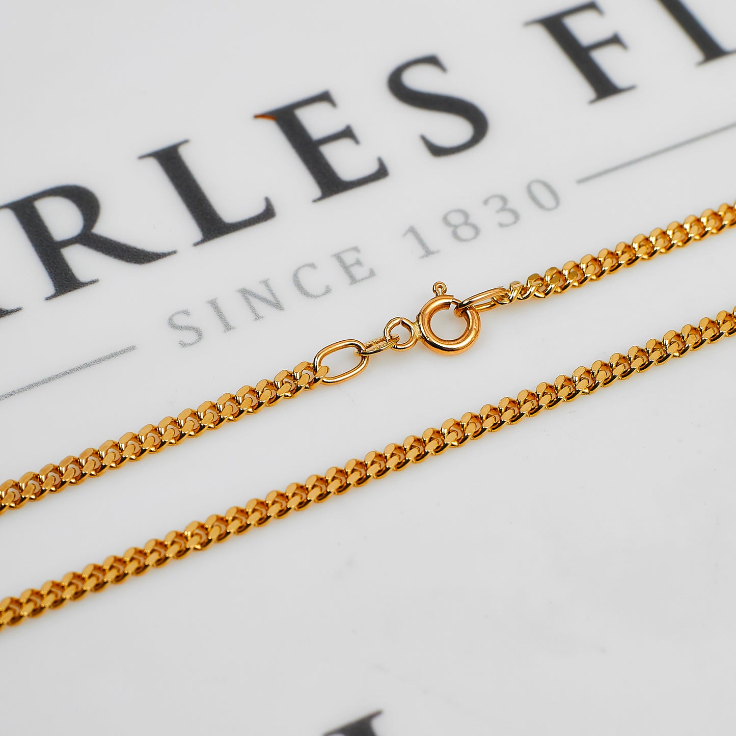 Pre-Owned 9ct Gold 3mm Curb Chain Necklace 20 Inch
