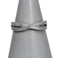 Pre-Owned 9ct White Gold CZ Crossover Ring Size Q