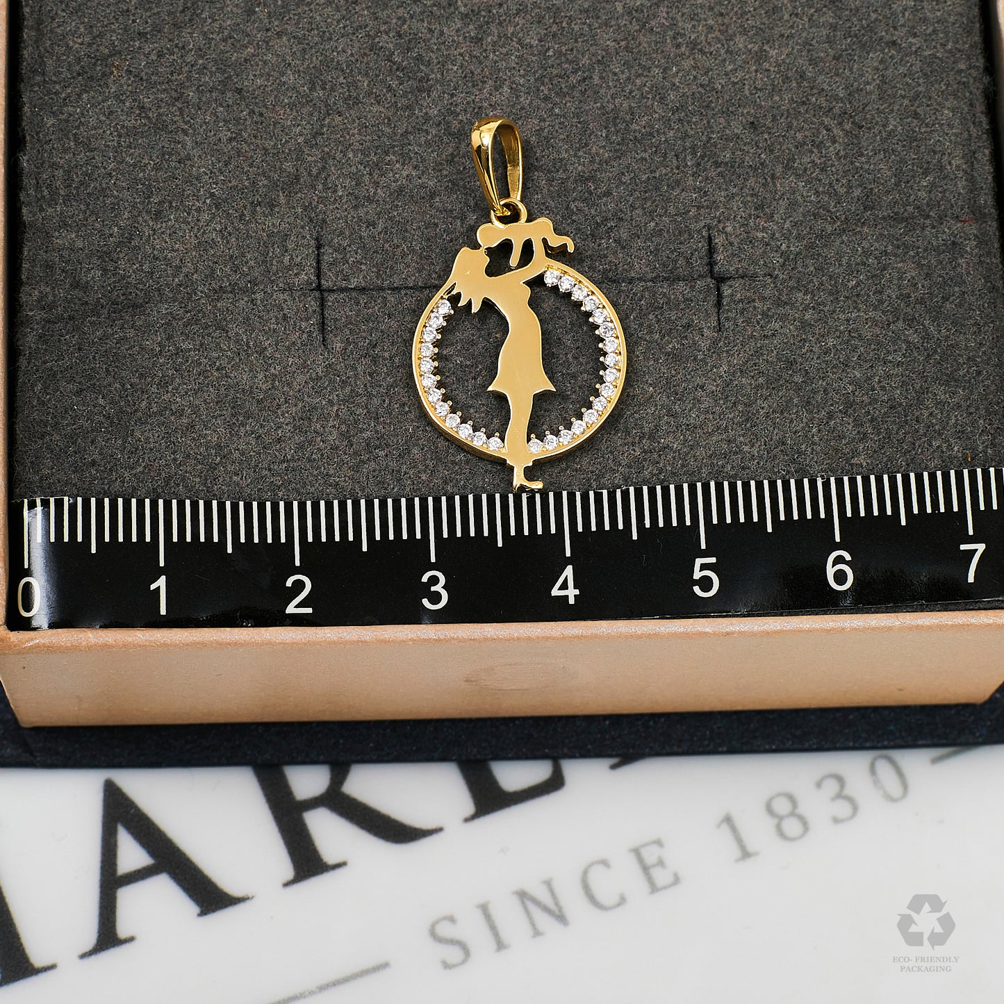 Pre-Owned 14ct Gold & CZ Openwork Mother & Baby Pendant