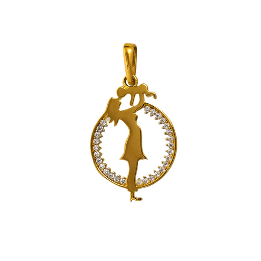 Pre-Owned 14ct Gold & CZ Openwork Mother & Baby Pendant