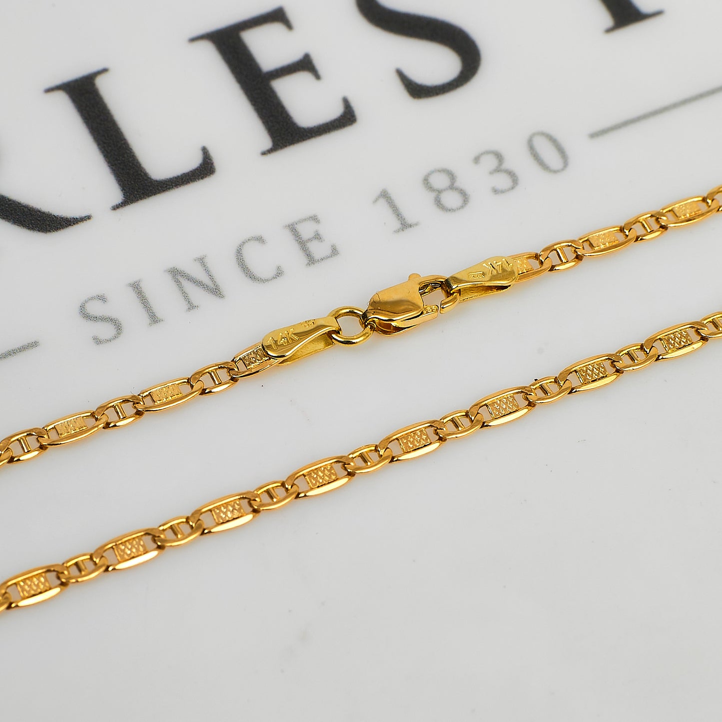 Pre-Owned 14ct Gold Anchor Link Necklace 18 Inch
