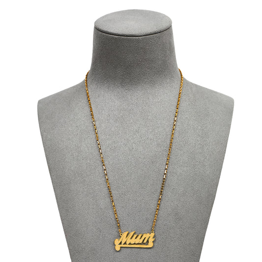 Pre-Owned 9ct Gold MUM Pendant Necklace 18 Inch