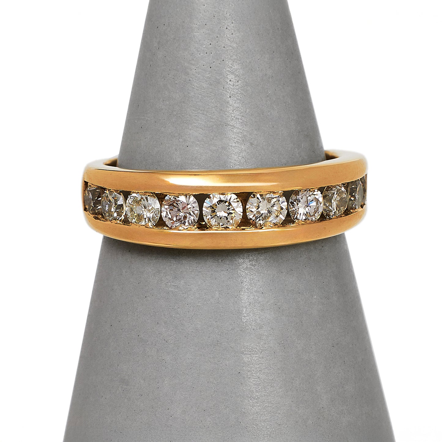 Pre-Owned 9ct Gold 10 Diamond Half Eternity Ring Size O.5
