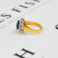 Pre-Owned 9ct Gold Sapphire & Diamond Cluster Ring Size J.5