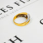 Pre-Owned 9ct Gold 2 Tone Mens Diamond Set Ring Size V