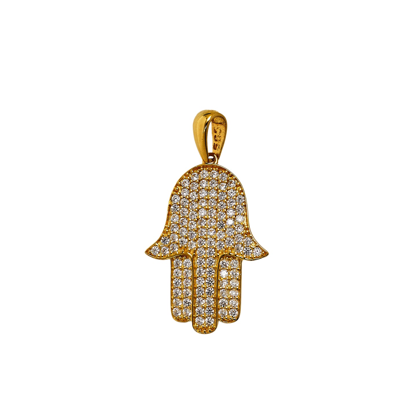 Pre-Owned 14ct Gold & CZ Hamsa Pendant
