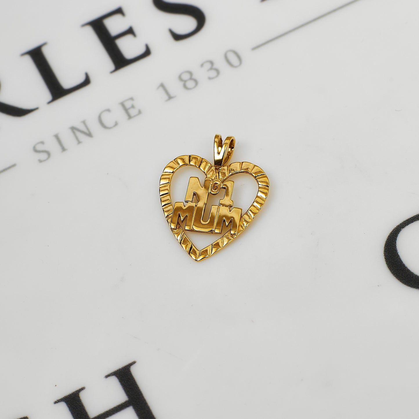Pre-Owned 9ct Gold No 1 MUM Heart Pendant