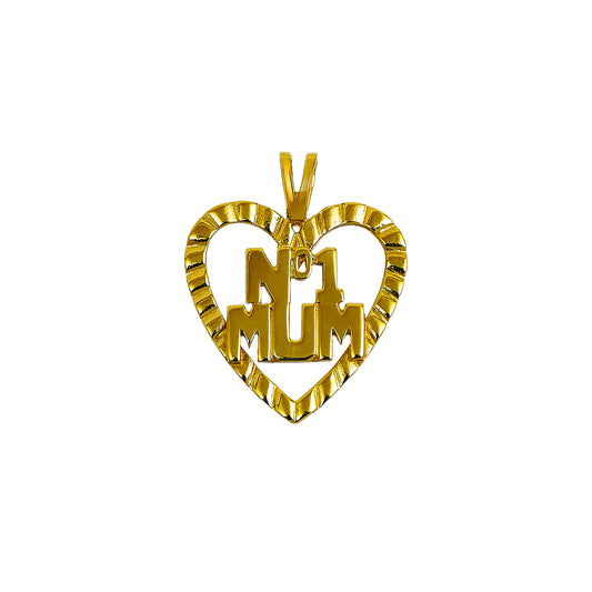 Pre-Owned 9ct Gold No 1 MUM Heart Pendant