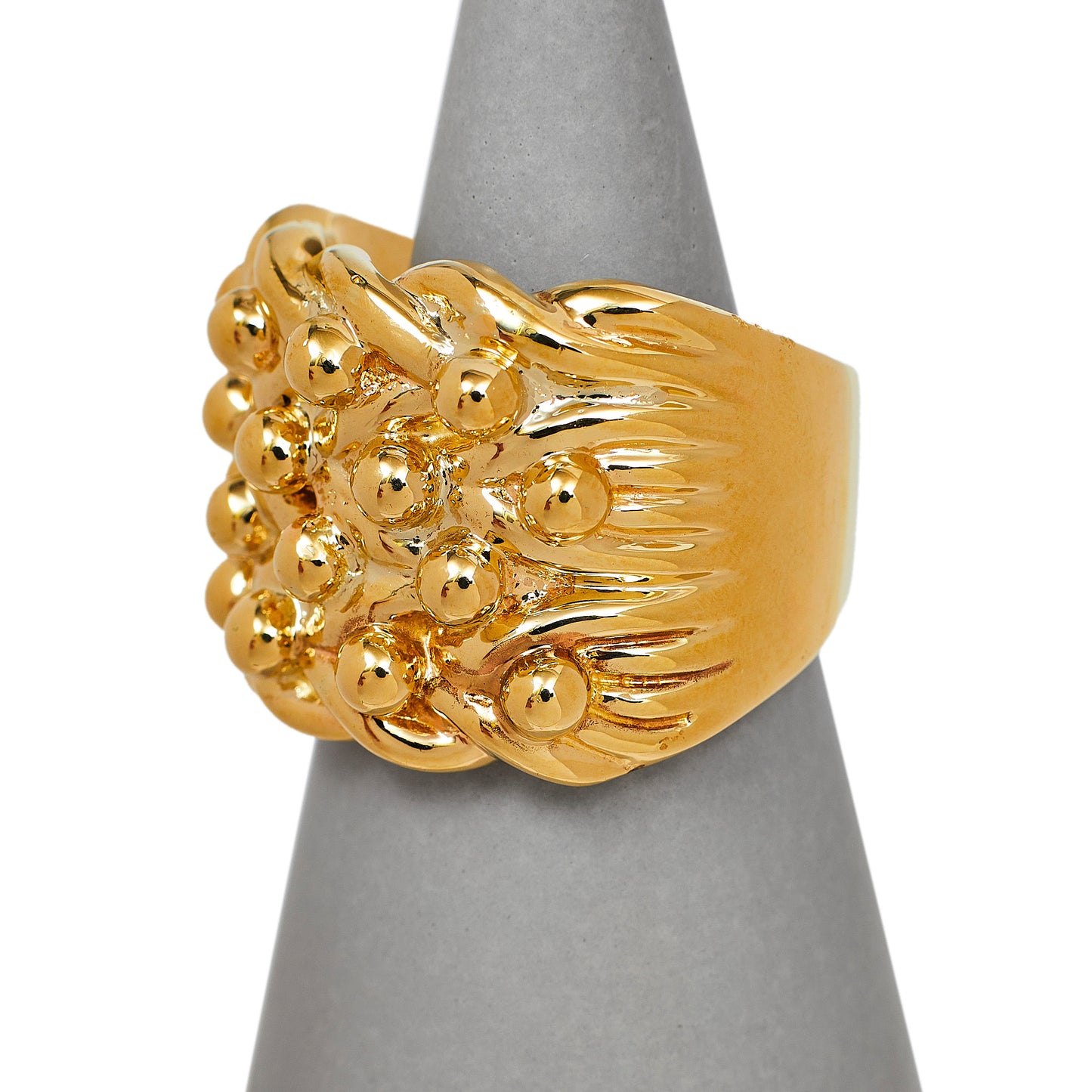 Pre-Owned 9ct Gold Mens 4 Row Shot Ring Size Z Plus 1