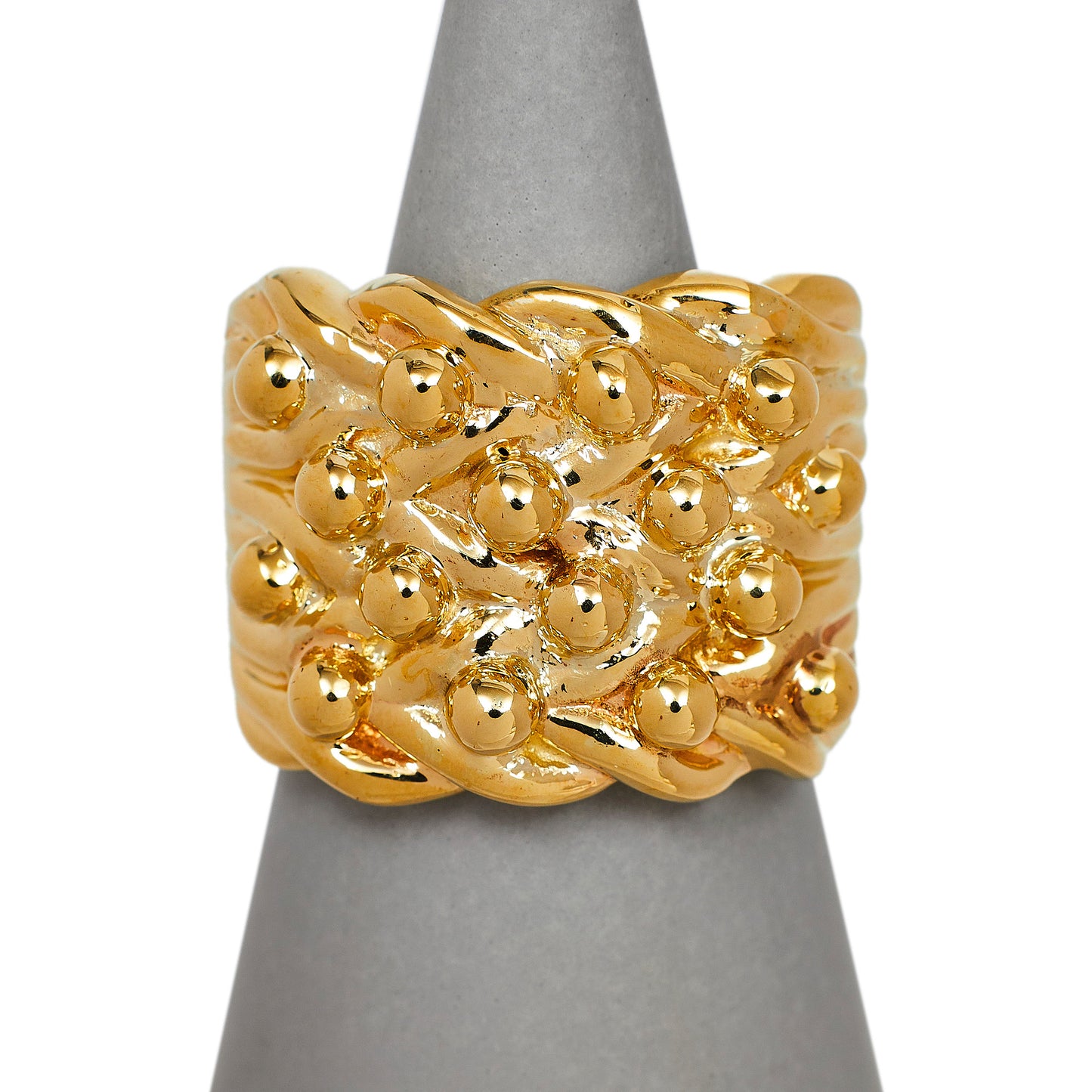 Pre-Owned 9ct Gold Mens 4 Row Shot Ring Size Z Plus 1