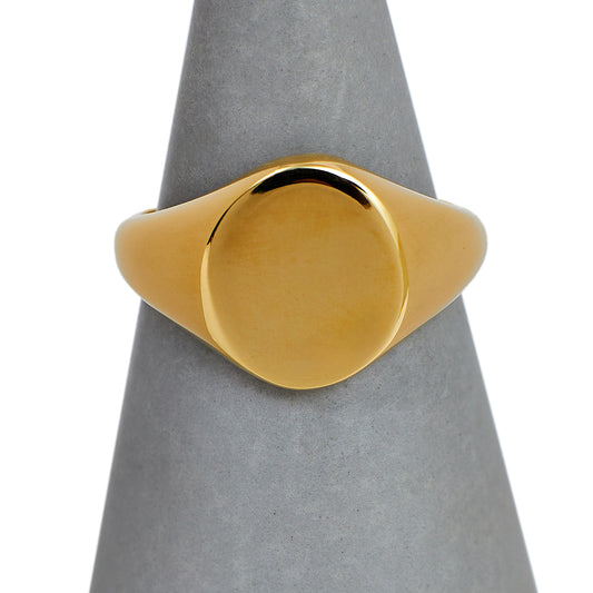 Pre-Owned 9ct Gold Oval Signet Ring Size N.5