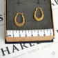 Pre-Owned 9ct Gold Cut Out Oval Creole Earrings