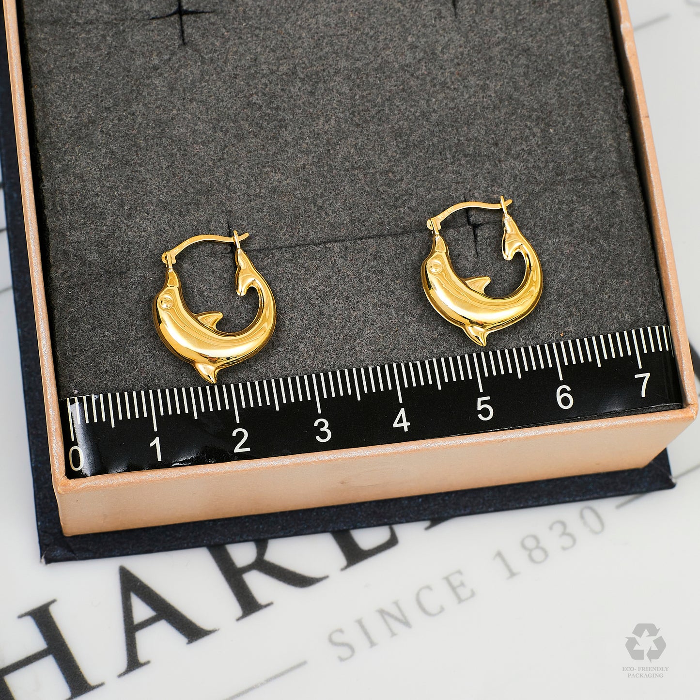 Pre-Owned 9ct Gold Dolphin Creole Earrings