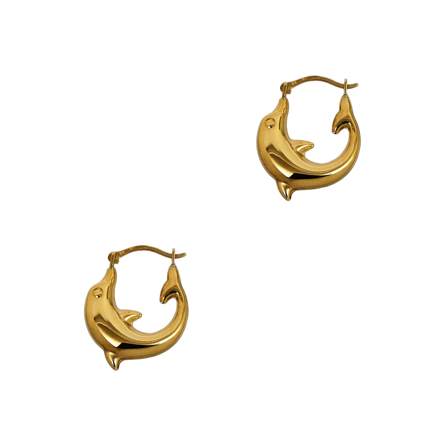 Pre-Owned 9ct Gold Dolphin Creole Earrings