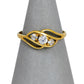 Pre-Owned 9ct Gold 3 CZ Twist Ring Size N