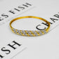 Pre-Owned 9ct Gold & Diamond Twist Hinged Bangle