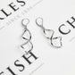 Pre-Owned 9ct White Gold Twist Drop Earrings