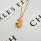Pre-Owned 9ct Gold & Sapphire Teddy Bear & Bow Pendant